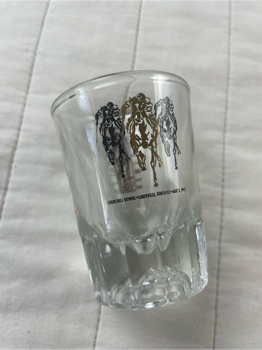 VTG Kentucky Derby 123 (1987) Racing Triple Horse Collectable Shot Glass